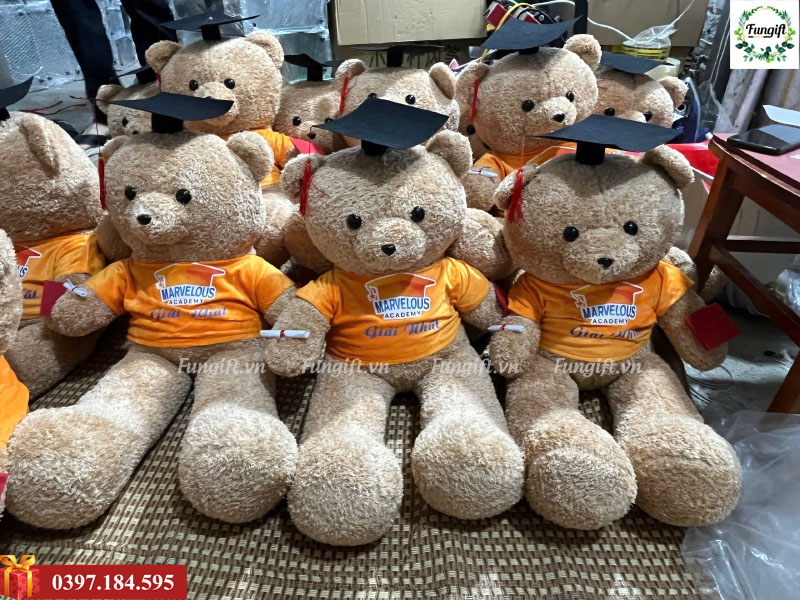 Gấu bông 80 cm sản xuất in logo