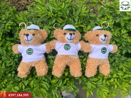 Phụ kiện móc khóa gấu in tên