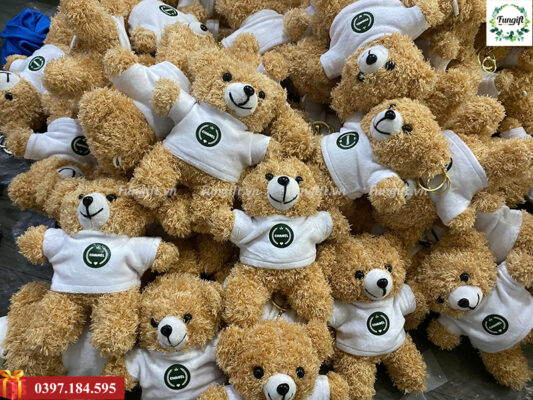 Quà tặng gấu móc khóa in logo thương hiệu