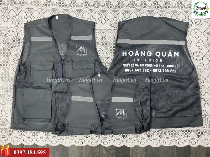 Áo gile phản quang in logo theo yêu cầu