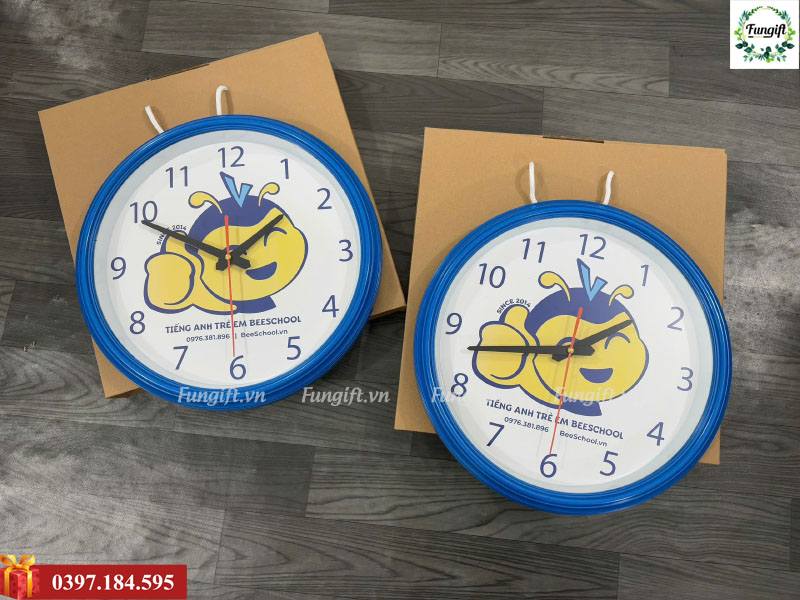 Đồng hồ treo tường cao cấp in logo theo yêu cầu