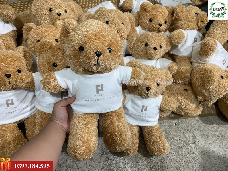 Gấu bông in logo làm quà tặng