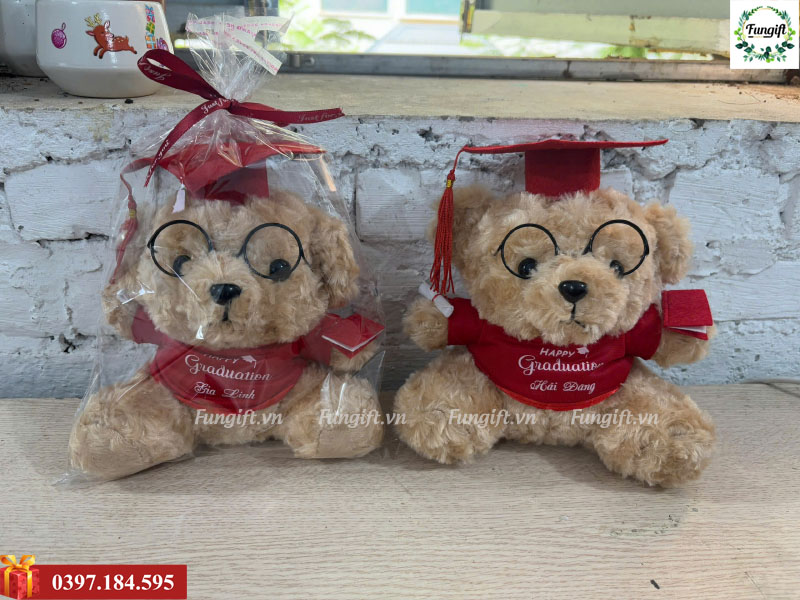 Gấu bông tốt nghiệp giá sỉ size 25cm