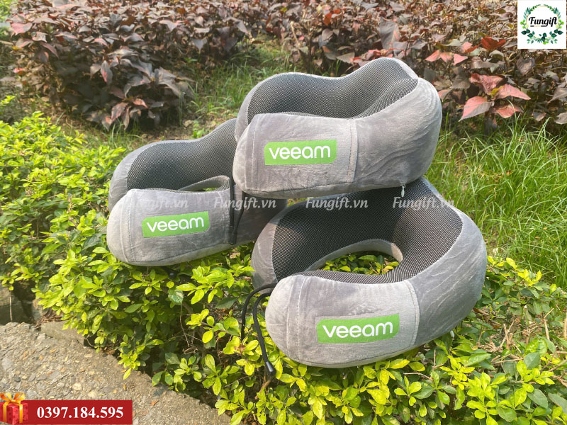 Gối chữ U kê cổ cao su non in logo