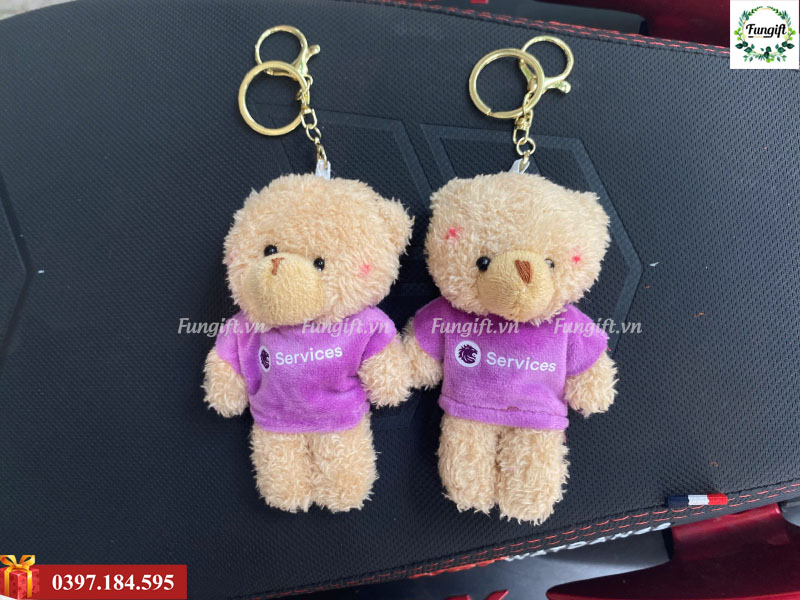 Móc khoá gấu bông in logo doanh nghiệp