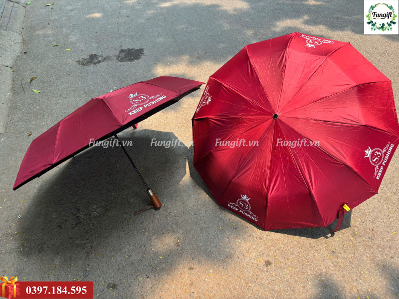 Ô dù cầm tay che mưa, che nắng in logo