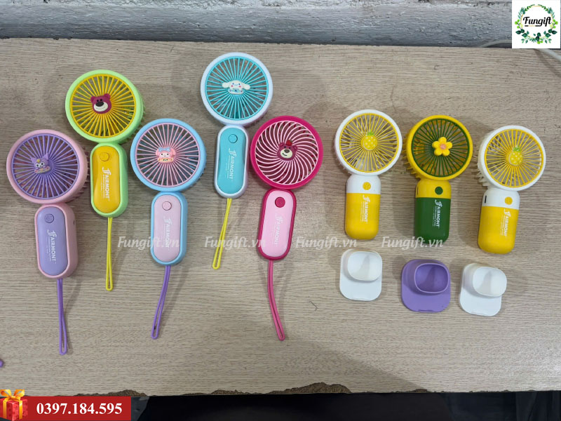 Sản xuất quạt tích điện cầm tay mini in logo theo yêu cầu