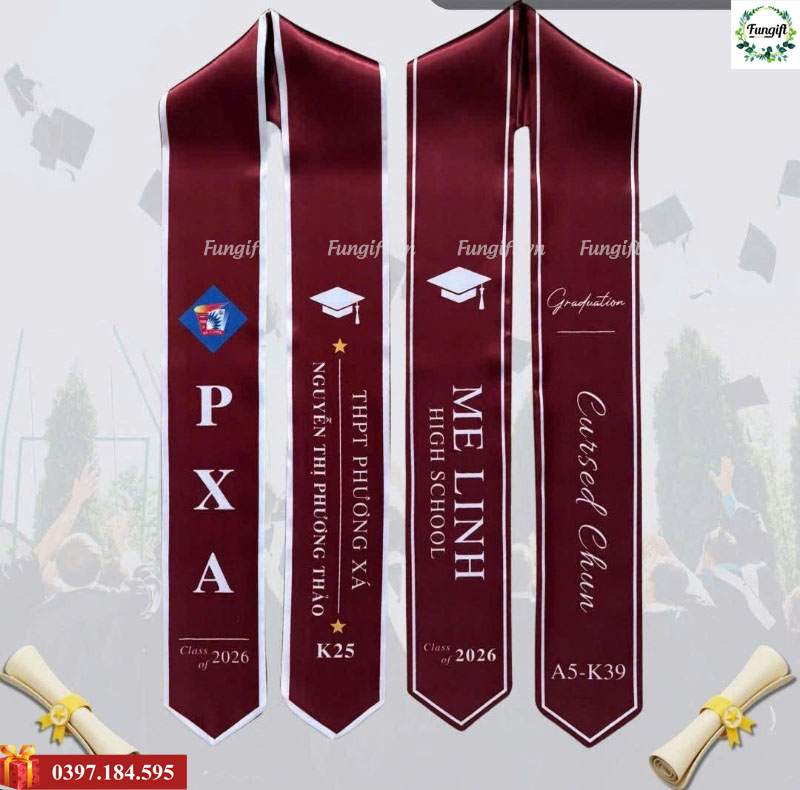 Sash băng đeo choàng cổ tốt nghiệp