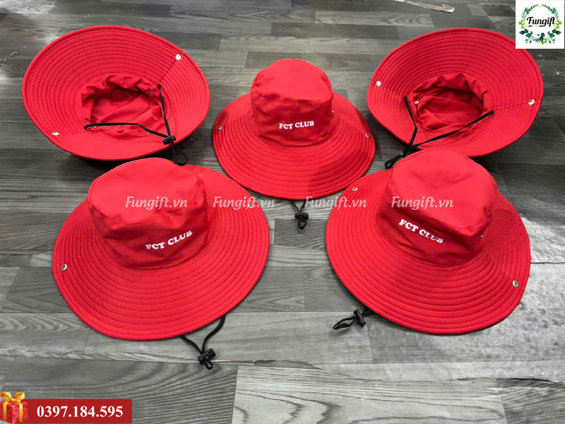 Gia công in logo lên mũ tai bèo