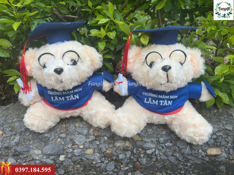 Gấu bông in logo trường mầm non