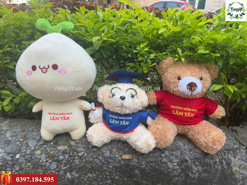Gấu bông quà tặng in logo theo yêu cầu