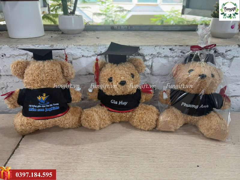 Gấu cử nhân 25cm in tên