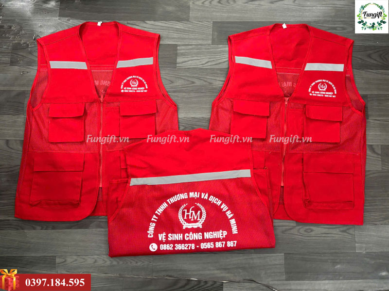 Áo gile bảo hộ in logo công ty
