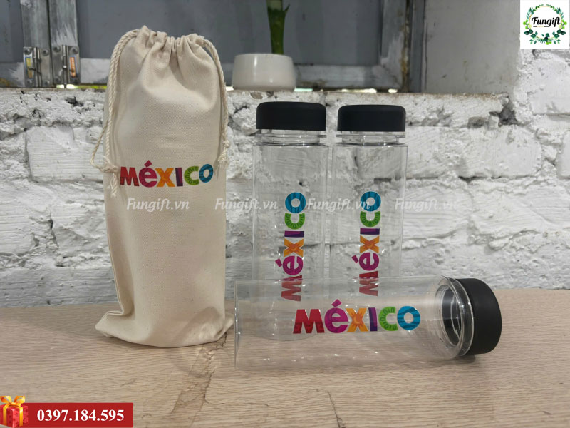 Bình nước nhựa in logo quảng cáo