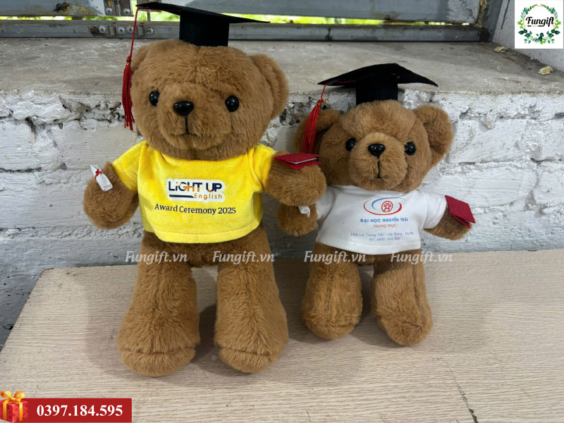 Đặt in gấu bông vải nâu tuần lộc
