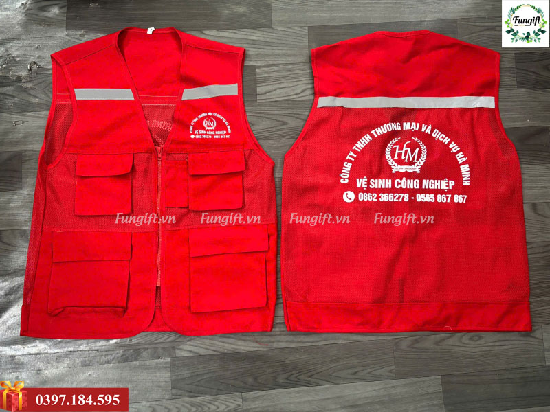 Đồng phục áo gile bảo hộ in logo