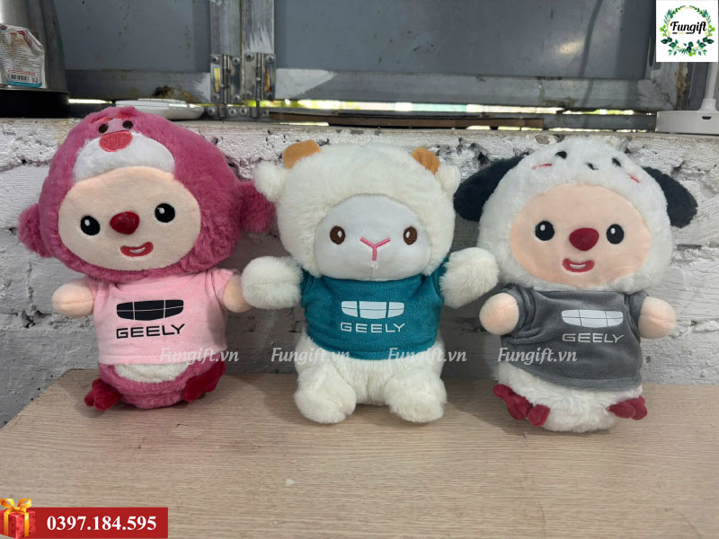 Gấu bông mix hoạt hình in logo