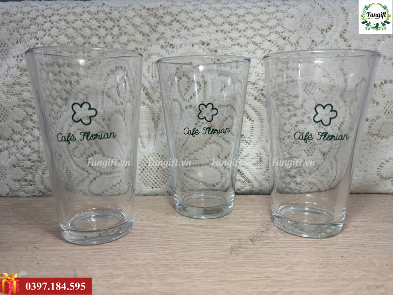 Gia công in logo cốc thủy tinh