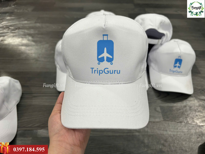 In mũ lưỡi trai kaki cotton chất lượng