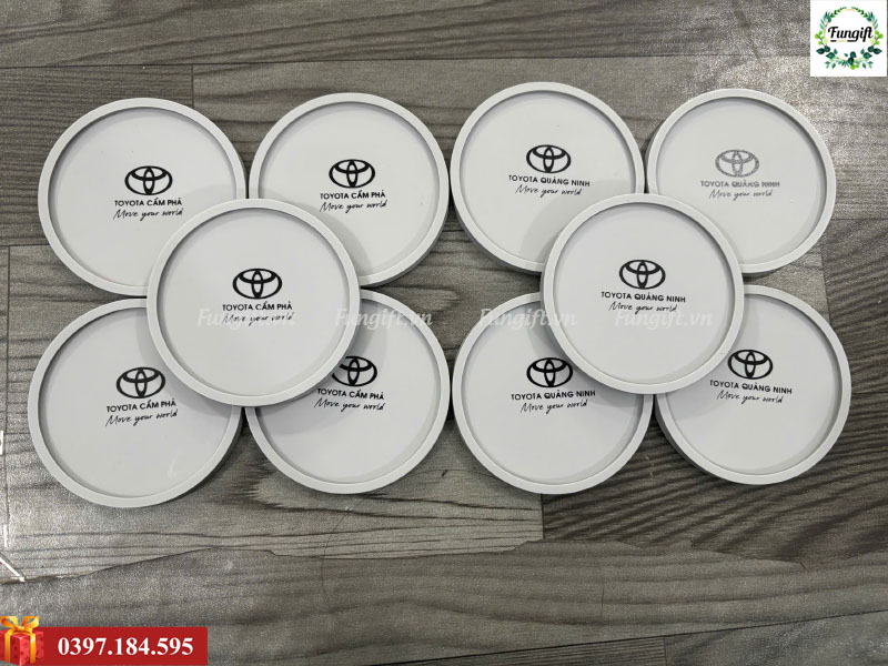 Mẫu lót ly cao su in làm quà tặng