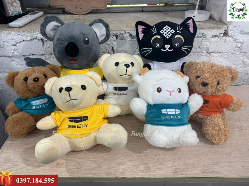 Mẫu thú bông mix hoạt hình in giá rẻ