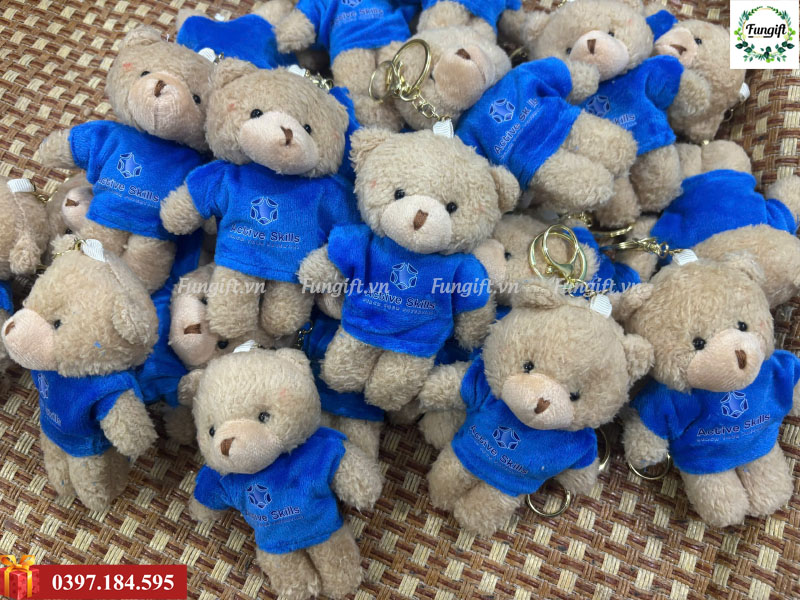 Móc khóa gấu bông in làm phụ kiện