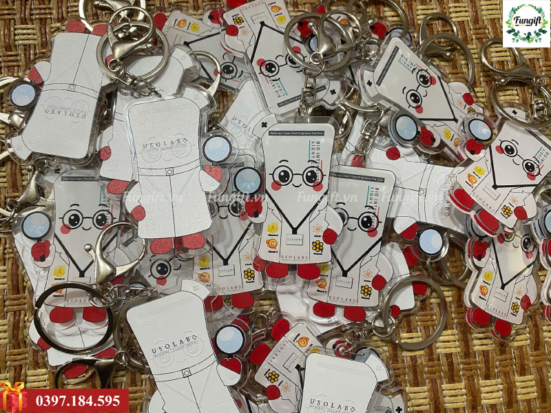 Móc khóa mica in quảng cáo thương hiệu