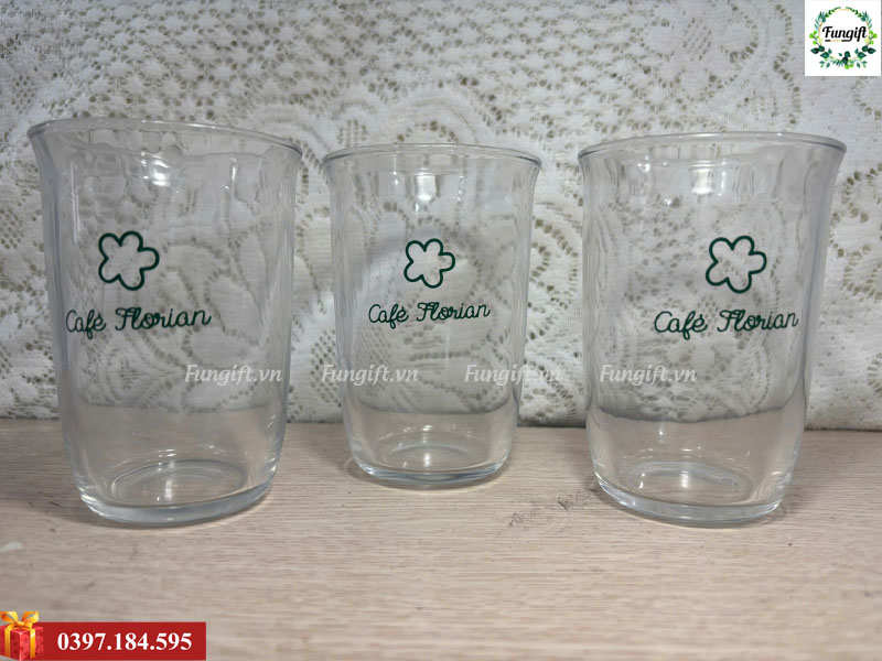 Set cốc thủy tinh in logo quán