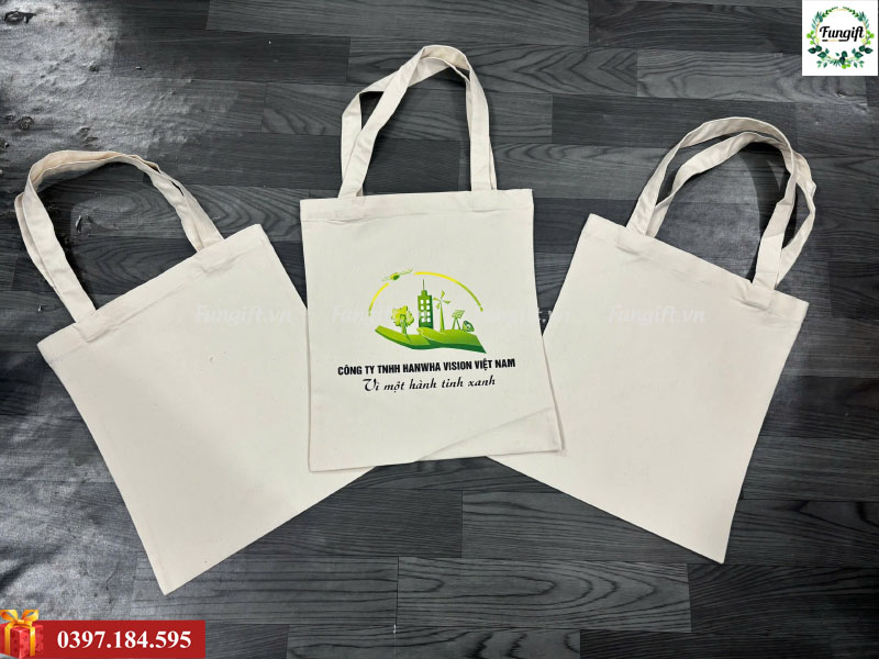 Túi vải canvas in logo thông điệp