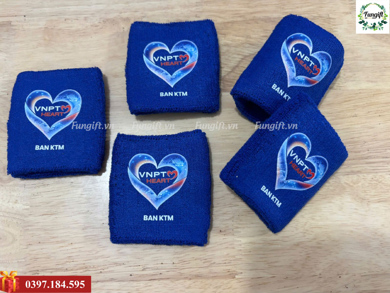 Băng đô tay thể thao cotton in logo
