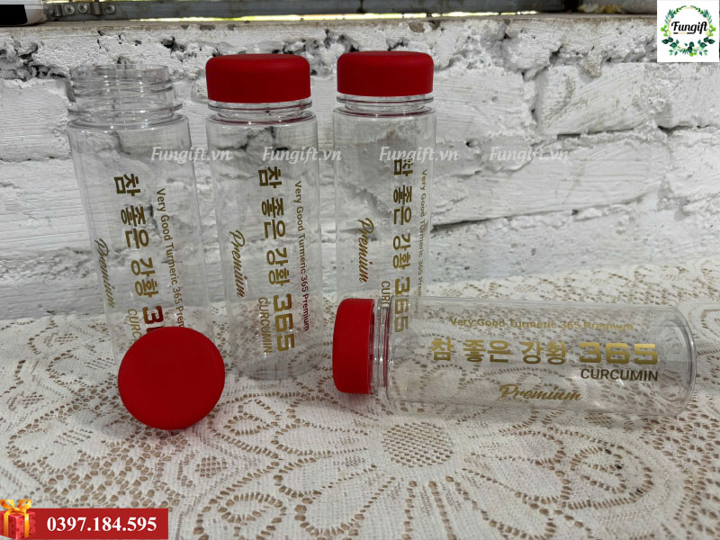 Bình nước nhựa in logo theo yêu cầu