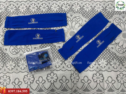 Găng tay dài chống nắng xanh dương