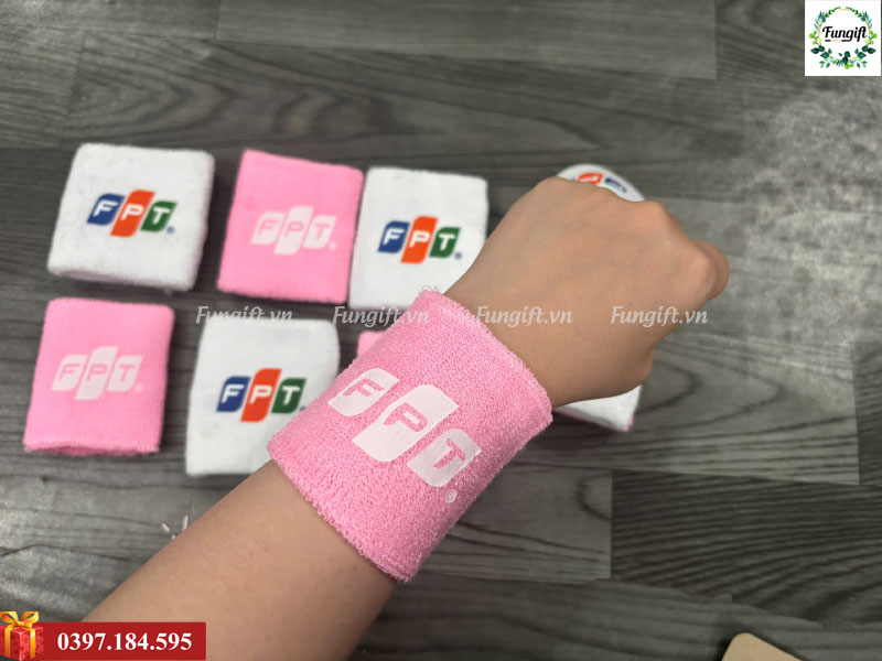 In logo lên băng chặn mồ hôi tay đeo cổ tay thể thao