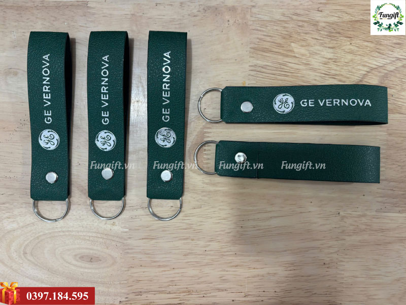 Móc chìa khoá da quà tặng in logo theo yêu cầu