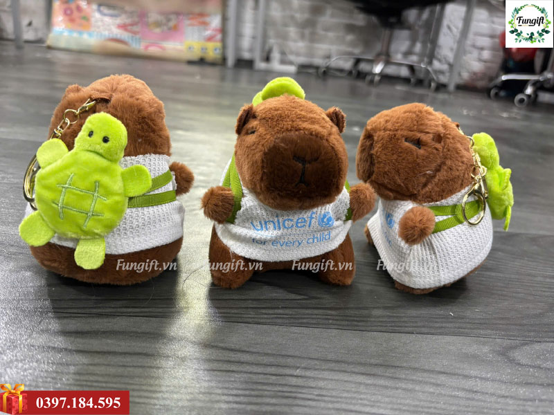 Móc khoá chuột lang capybara in logo