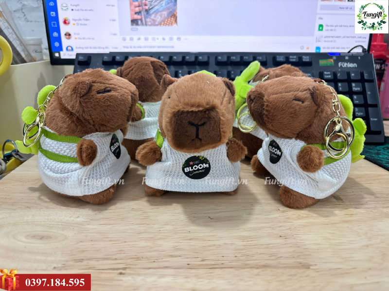 Móc khoá gấu bông capybara