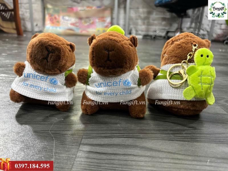 Móc khoá gấu bông in logo doanh nghiệp