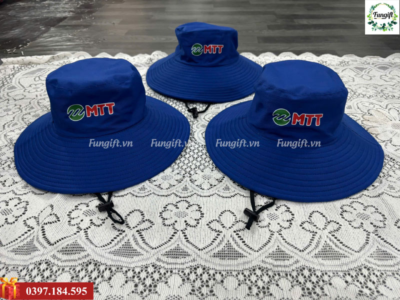 Mũ tai bèo vành rộng người lớn in logo làm quà tặng