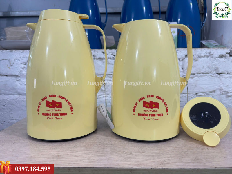 Phích giữ nhiệt quà tặng in logo Rạng Đông