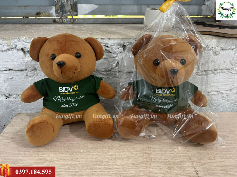 Quà tặng gấu bông teddy in logo