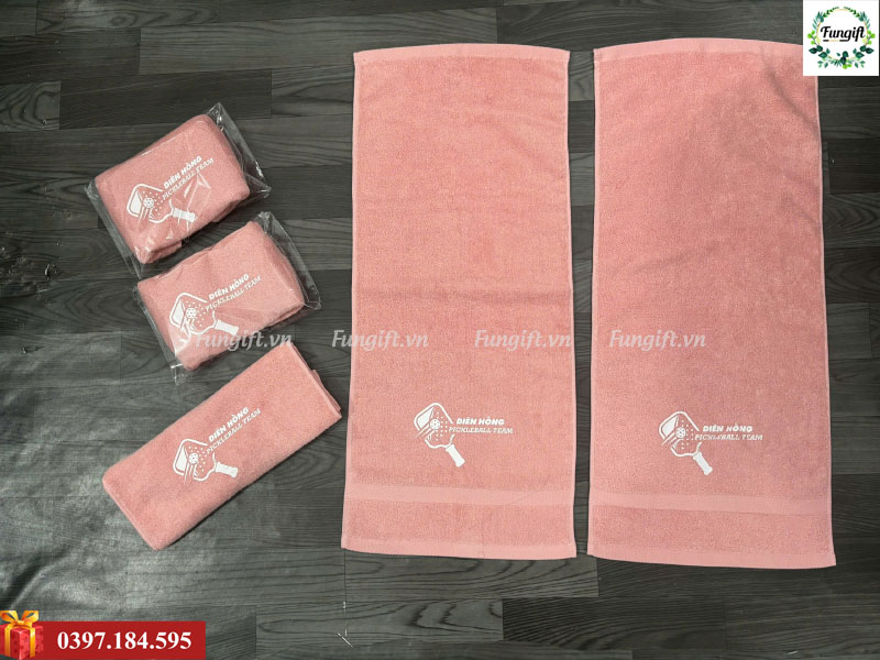 Sản xuất khăn bông in thêu logo giá trực tiếp tại xưởng