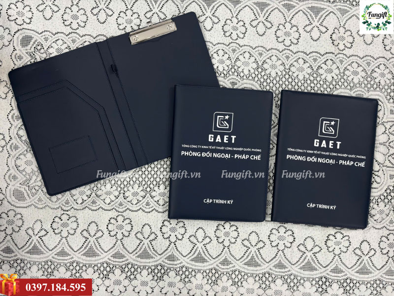 Sổ trình ký bìa da in logo