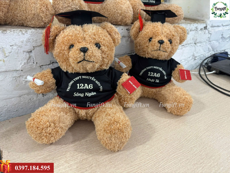 Xưởng gấu bông tốt nghiệp Hà Nội giá gốc in logo