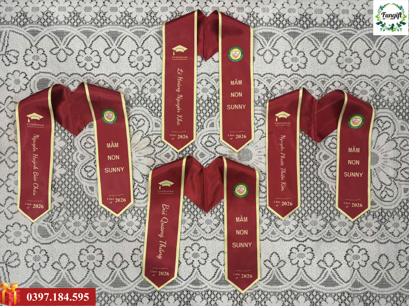 Xưởng may sash tốt nghiệp theo yêu cầu