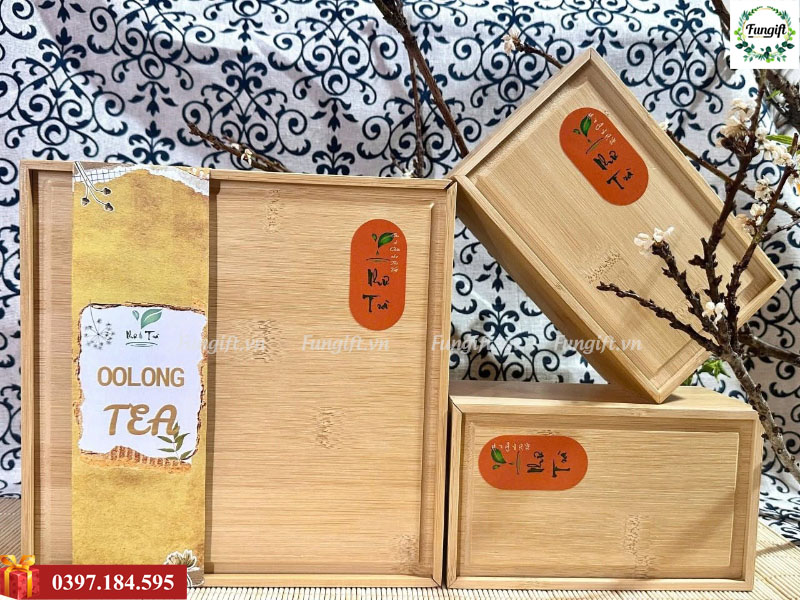 Đặt hàng hộp tre đựng trà cao cấp