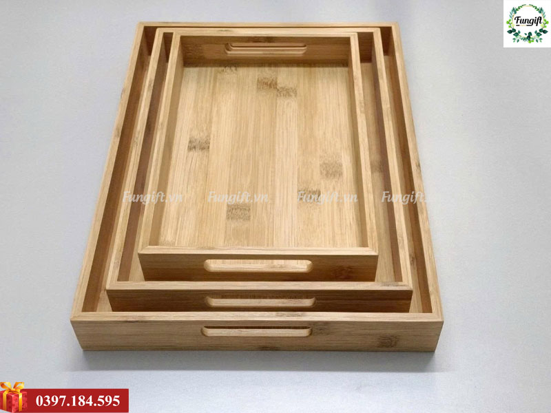 Đồ dùng bếp khay gỗ đựng đồ ăn