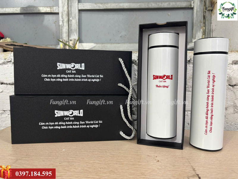 Mẫu bình giữ nhiệt inox in logo