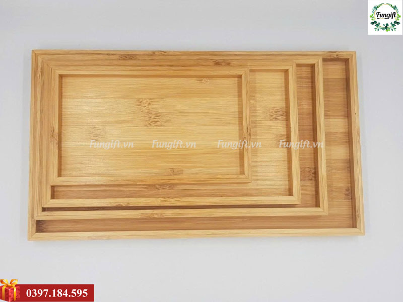 Mẫu khay gỗ hình chữ nhật trang trí
