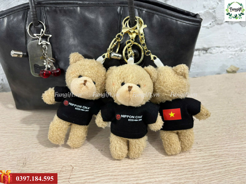 Móc khóa gấu bông in logo thương hiệu