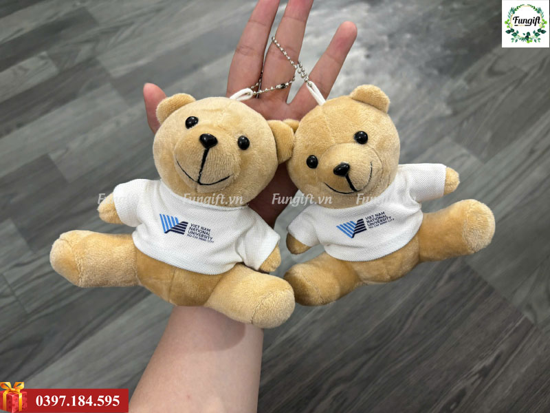 Móc khóa gấu bông in tại xưởng